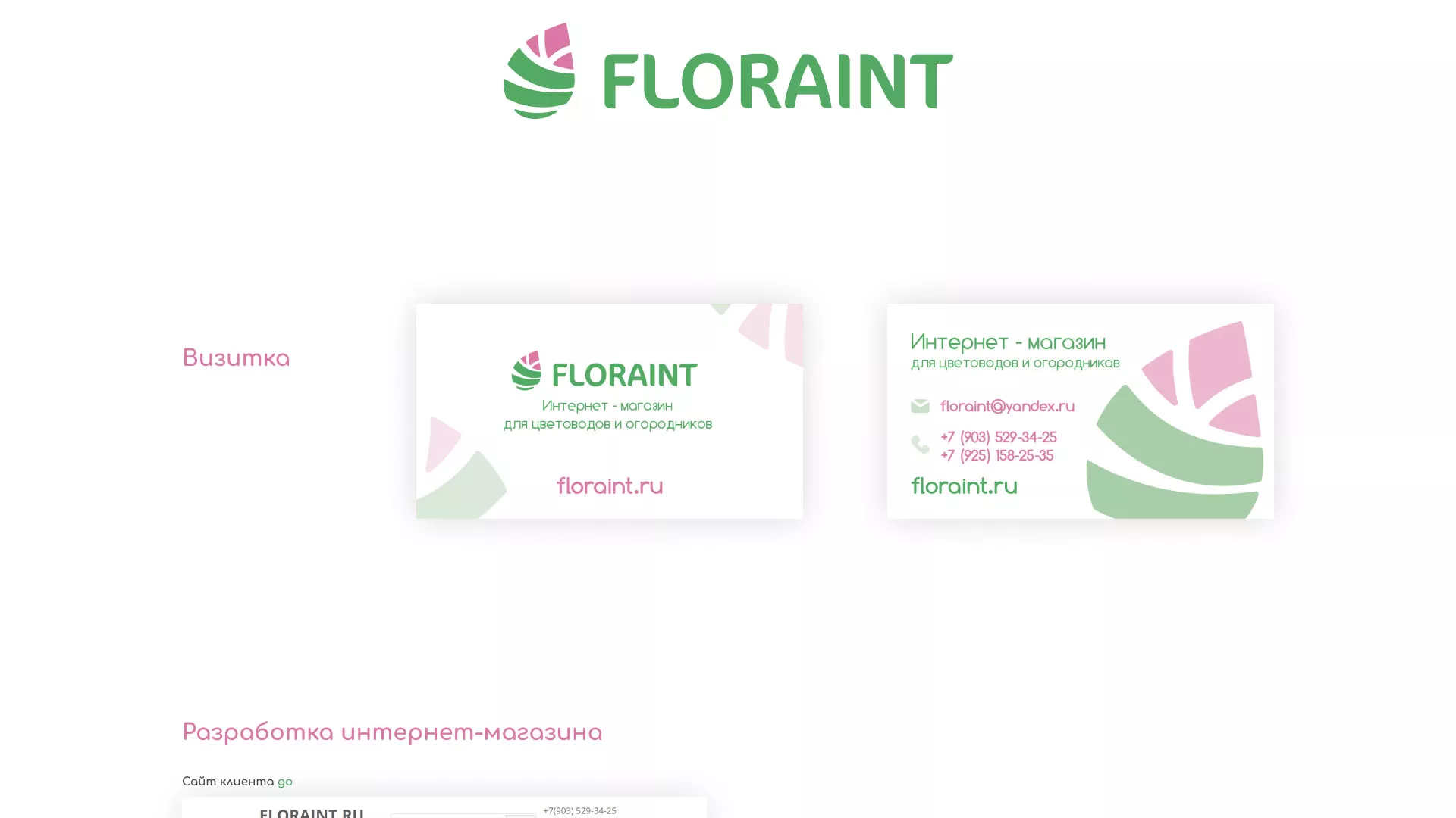 Создание логотипа и интернет-магазина «FLORAINT» в Балаково